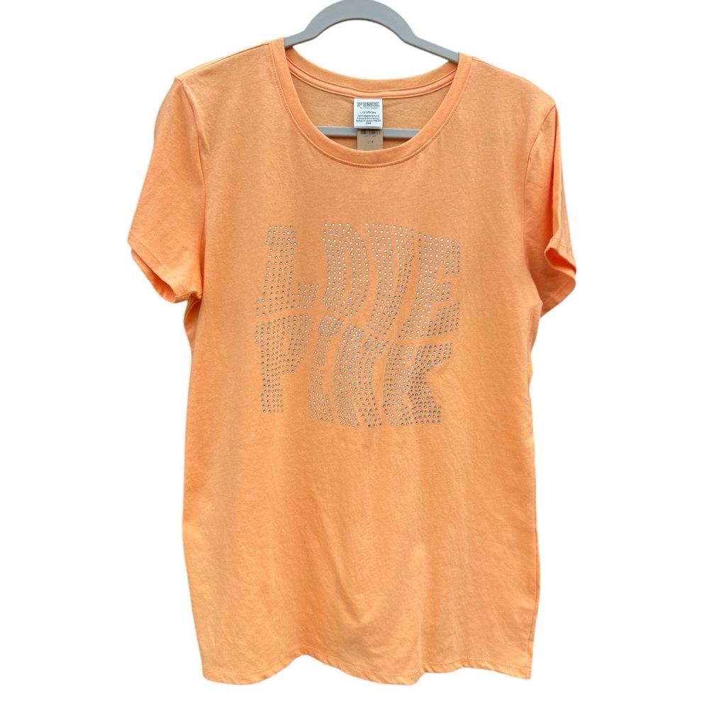 PINK Victoria’s Secret Campus T Shirt Citrus Orange Size Large